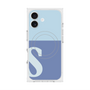 プレミアムスクエアケース with MagSafe［ オリジナル - initial two tone - S blue ］