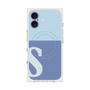 プレミアムスクエアケース with MagSafe［ オリジナル - initial two tone - S blue ］