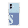 プレミアムスクエアケース with MagSafe［ オリジナル - initial two tone - S blue ］