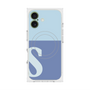 プレミアムスクエアケース with MagSafe［ オリジナル - initial two tone - S blue ］