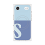 プレミアムスクエアケース with MagSafe［ オリジナル - initial two tone - S blue ］