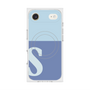 プレミアムスクエアケース with MagSafe［ オリジナル - initial two tone - S blue ］