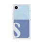 プレミアムスクエアケース with MagSafe［ オリジナル - initial two tone - S blue ］