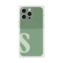 プレミアムスクエアケース with MagSafe［ オリジナル - initial two tone - S green ］