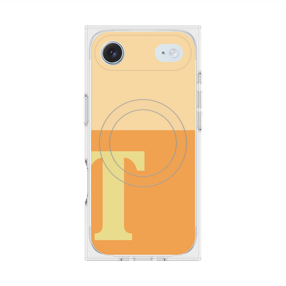 プレミアムスクエアケース with MagSafe［ オリジナル - initial two tone - T orange ］