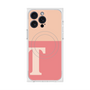 プレミアムスクエアケース with MagSafe［ オリジナル - initial two tone - T pink ］