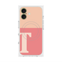 プレミアムスクエアケース with MagSafe［ オリジナル - initial two tone - T pink ］