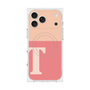プレミアムスクエアケース with MagSafe［ オリジナル - initial two tone - T pink ］