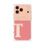 プレミアムスクエアケース with MagSafe［ オリジナル - initial two tone - T pink ］
