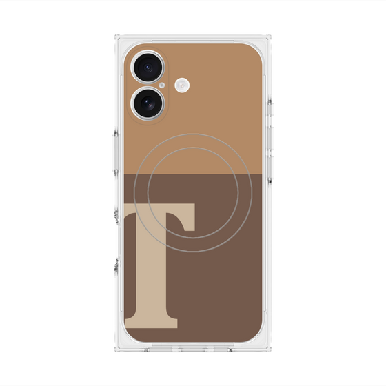 プレミアムスクエアケース with MagSafe［ オリジナル - initial two tone - T brown ］