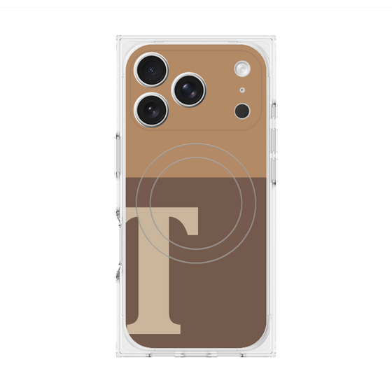 プレミアムスクエアケース with MagSafe［ オリジナル - initial two tone - T brown ］