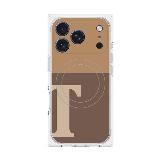 プレミアムスクエアケース with MagSafe［ オリジナル - initial two tone - T brown ］