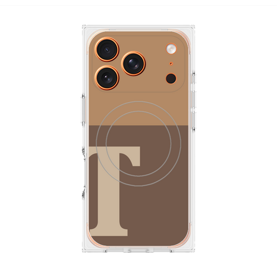 プレミアムスクエアケース with MagSafe［ オリジナル - initial two tone - T brown ］