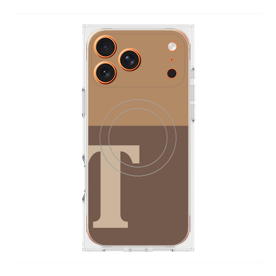 プレミアムスクエアケース with MagSafe［ オリジナル - initial two tone - T brown ］