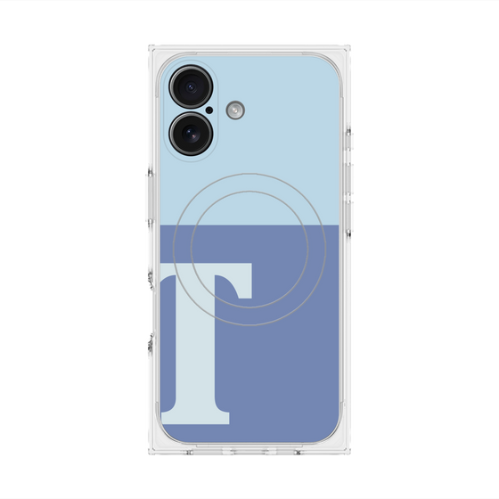 プレミアムスクエアケース with MagSafe［ オリジナル - initial two tone - T blue ］