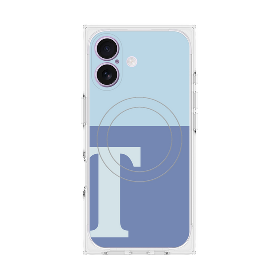 プレミアムスクエアケース with MagSafe［ オリジナル - initial two tone - T blue ］