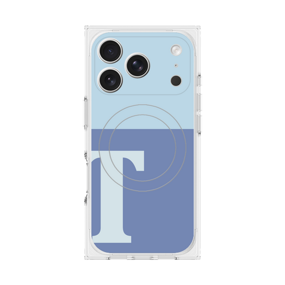 プレミアムスクエアケース with MagSafe［ オリジナル - initial two tone - T blue ］
