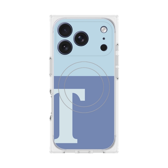 プレミアムスクエアケース with MagSafe［ オリジナル - initial two tone - T blue ］