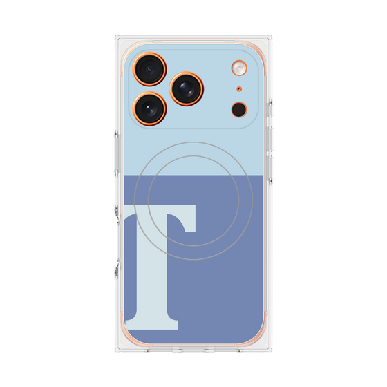 プレミアムスクエアケース with MagSafe［ オリジナル - initial two tone - T blue ］