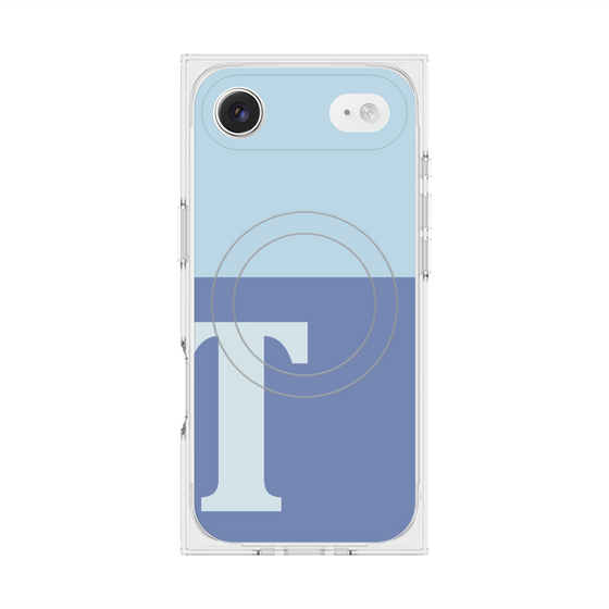 プレミアムスクエアケース with MagSafe［ オリジナル - initial two tone - T blue ］