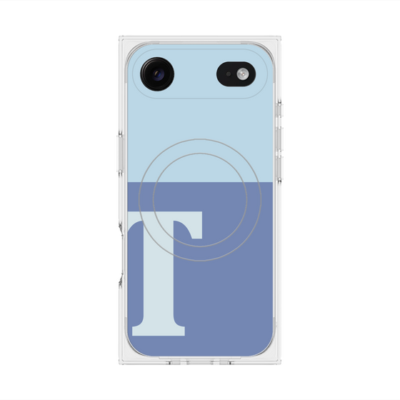 プレミアムスクエアケース with MagSafe［ オリジナル - initial two tone - T blue ］