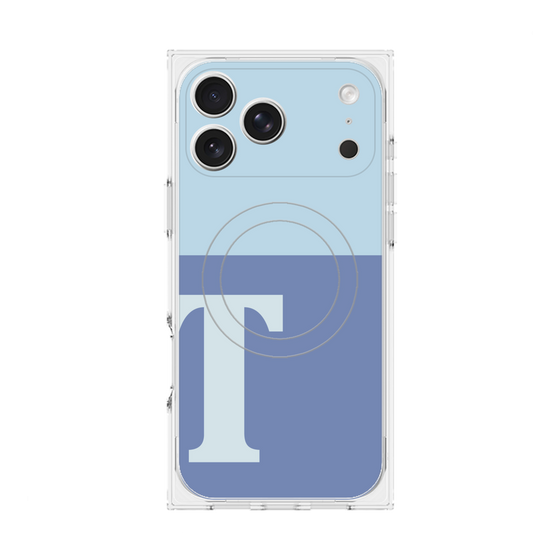 プレミアムスクエアケース with MagSafe［ オリジナル - initial two tone - T blue ］