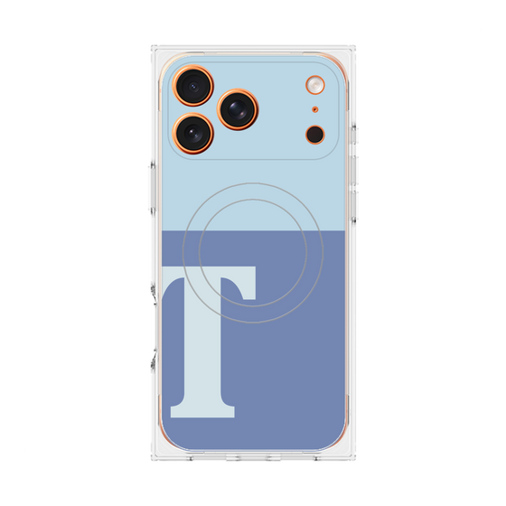 プレミアムスクエアケース with MagSafe［ オリジナル - initial two tone - T blue ］