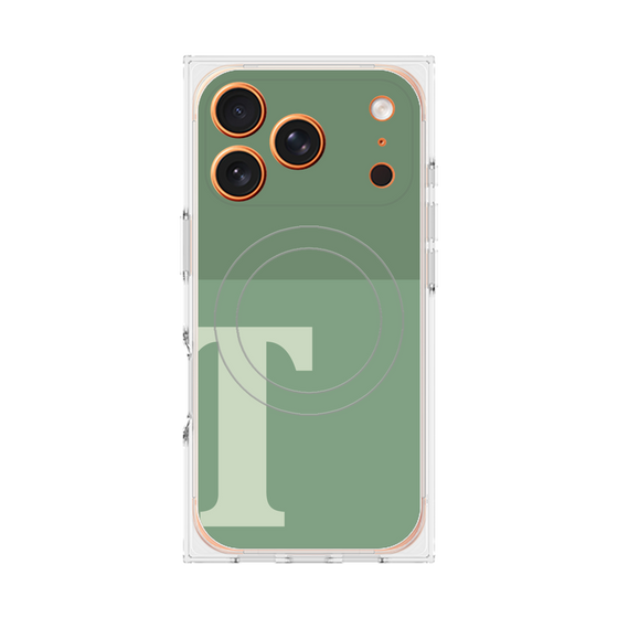プレミアムスクエアケース with MagSafe［ オリジナル - initial two tone - T green ］