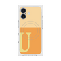 プレミアムスクエアケース with MagSafe［ オリジナル - initial two tone - U orange ］