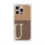 プレミアムスクエアケース with MagSafe［ オリジナル - initial two tone - U brown ］