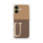 プレミアムスクエアケース with MagSafe［ オリジナル - initial two tone - U brown ］