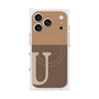 プレミアムスクエアケース with MagSafe［ オリジナル - initial two tone - U brown ］