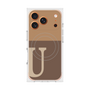 プレミアムスクエアケース with MagSafe［ オリジナル - initial two tone - U brown ］