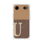 プレミアムスクエアケース with MagSafe［ オリジナル - initial two tone - U brown ］