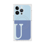 プレミアムスクエアケース with MagSafe［ オリジナル - initial two tone - U blue ］