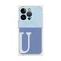 プレミアムスクエアケース with MagSafe［ オリジナル - initial two tone - U blue ］