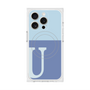プレミアムスクエアケース with MagSafe［ オリジナル - initial two tone - U blue ］