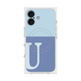 プレミアムスクエアケース with MagSafe［ オリジナル - initial two tone - U blue ］
