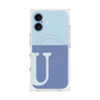 プレミアムスクエアケース with MagSafe［ オリジナル - initial two tone - U blue ］