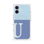 プレミアムスクエアケース with MagSafe［ オリジナル - initial two tone - U blue ］