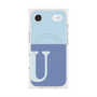 プレミアムスクエアケース with MagSafe［ オリジナル - initial two tone - U blue ］