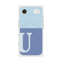 プレミアムスクエアケース with MagSafe［ オリジナル - initial two tone - U blue ］