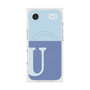 プレミアムスクエアケース with MagSafe［ オリジナル - initial two tone - U blue ］
