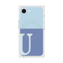 プレミアムスクエアケース with MagSafe［ オリジナル - initial two tone - U blue ］