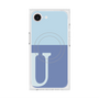 プレミアムスクエアケース with MagSafe［ オリジナル - initial two tone - U blue ］