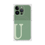 プレミアムスクエアケース with MagSafe［ オリジナル - initial two tone - U green ］