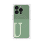 プレミアムスクエアケース with MagSafe［ オリジナル - initial two tone - U green ］