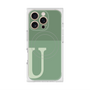 プレミアムスクエアケース with MagSafe［ オリジナル - initial two tone - U green ］
