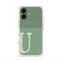 プレミアムスクエアケース with MagSafe［ オリジナル - initial two tone - U green ］