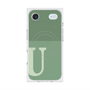 プレミアムスクエアケース with MagSafe［ オリジナル - initial two tone - U green ］
